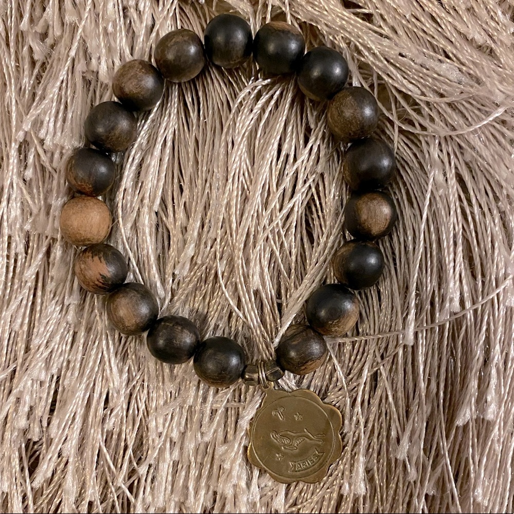 Aries Wooden Stretch Bracelet